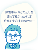 除雪車が、今どの辺りを走ってるのかわかれば、住民も安心するのかな…